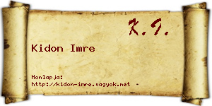 Kidon Imre névjegykártya